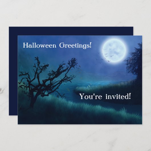 Halloween Moon in der Nacht in den Schatten von Bl (Vorne/Hinten)