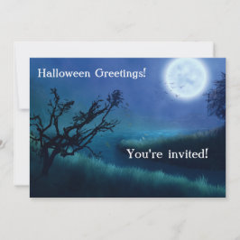 Halloween Moon in der Nacht in den Schatten von Bl Karte