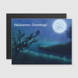 Halloween Moon in der Nacht in den Schatten von Bl Magnetkarte