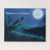 Halloween Moon in der Nacht in den Schatten von Bl Puzzle (Horizontal)