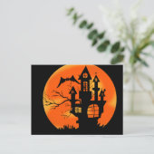 Halloween Moon Postkarte (Stehend Vorderseite)