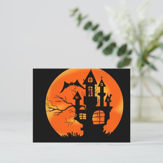Halloween Moon Postkarte (Stehend Vorderseite)