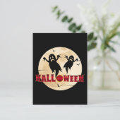 Halloween Moon Silhouette Gespenster Postkarte (Stehend Vorderseite)