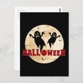 Halloween Moon Silhouette Gespenster Postkarte (Vorne/Hinten)