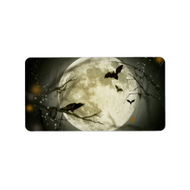 Halloween Moon Spooky Crows Adressaufkleber
