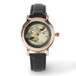 Halloween Moon Spooky Crows Armbanduhr