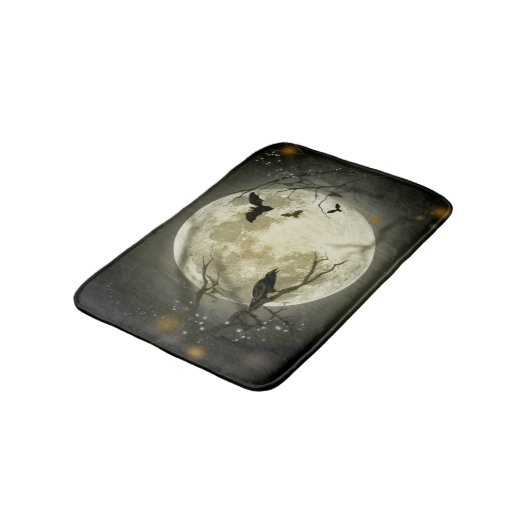 Halloween Moon Spooky Crows Badematte (Schrägansicht)