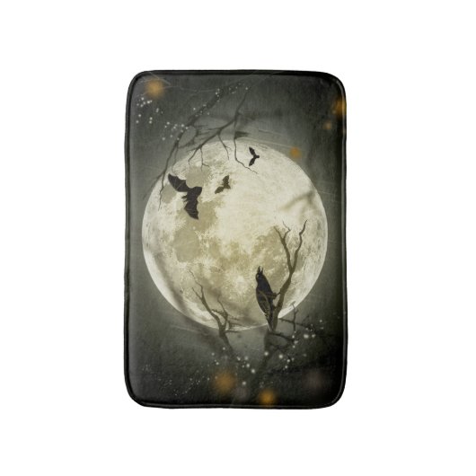 Halloween Moon Spooky Crows Badematte (Vorderseite Vertikal)