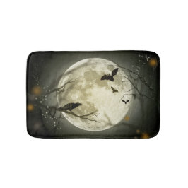 Halloween Moon Spooky Crows Badematte