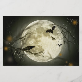 Halloween Moon Spooky Crows Briefpapier