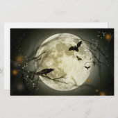 Halloween Moon Spooky Crows Briefpapier (Vorne/Hinten)