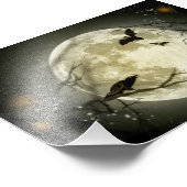 Halloween Moon Spooky Crows Fotodruck (Ecke)