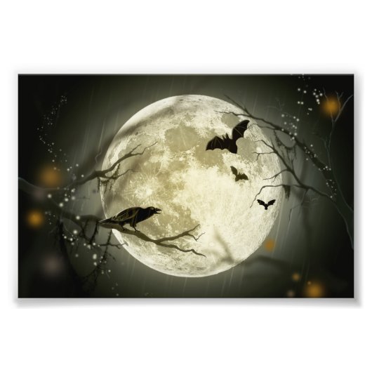 Halloween Moon Spooky Crows Fotodruck (Vorne)
