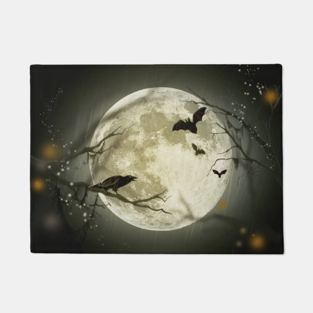 Halloween Moon Spooky Crows Fußmatte (Vorderseite)