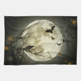 Halloween Moon Spooky Crows Geschirrtuch