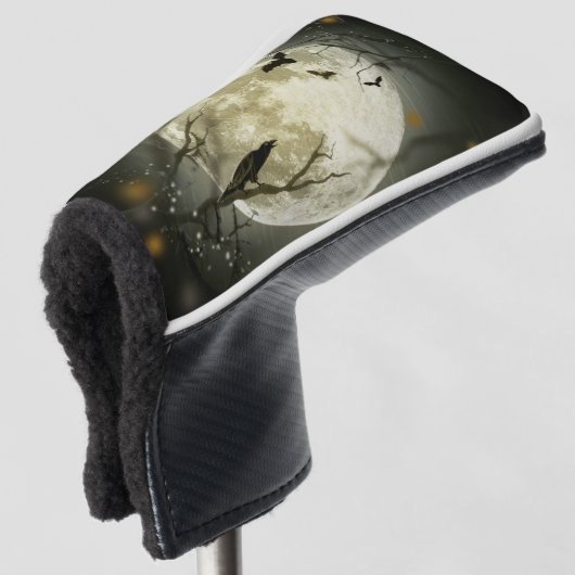 Halloween Moon Spooky Crows Golf Headcover (3/4 Vorderseite)