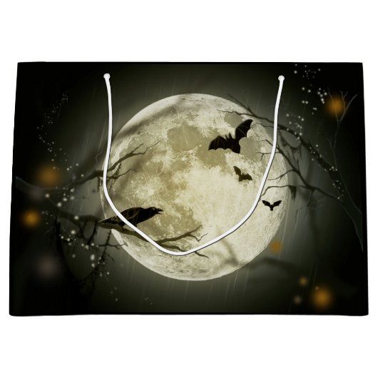 Halloween Moon Spooky Crows Große Geschenktüte (Vorderseite)