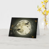 Halloween Moon Spooky Crows Karte (Gelbe Blume)