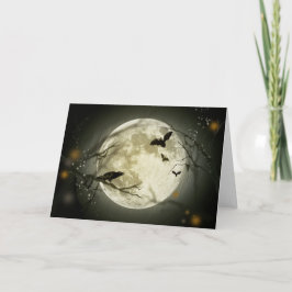 Halloween Moon Spooky Crows Karte