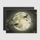 Halloween Moon Spooky Crows Magnetkarte (Vorne/Hinten)