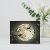 Halloween Moon Spooky Crows Postkarte (Stehend Vorderseite)
