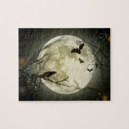 Halloween Moon Spooky Crows Puzzle