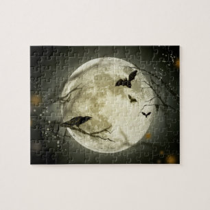 Halloween Moon Spooky Crows Puzzle