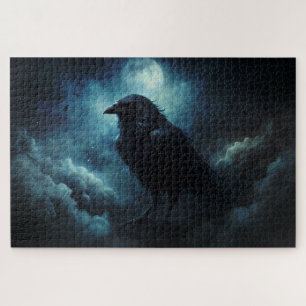 Halloween Moon Spooky Crows Puzzle