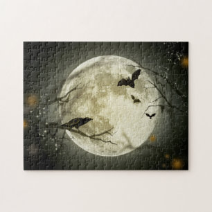 Halloween Moon Spooky Crows Puzzle