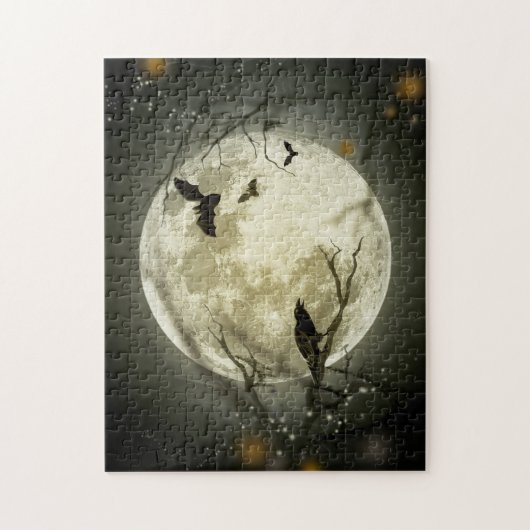 Halloween Moon Spooky Crows Puzzle (Vertikal)