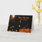 Halloween Moon und Cat Karte (Gelbe Blume)