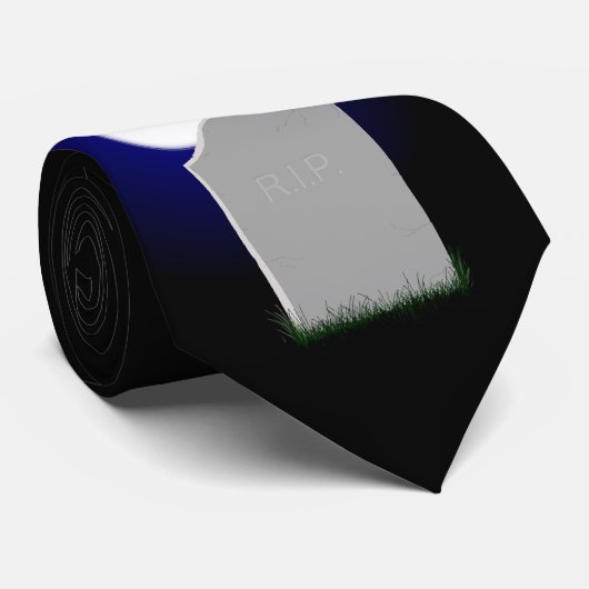 Halloween Moon und Grabstein Krawatte (Gerollt)