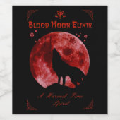 Halloween Moon Wolf Weinetikett (Einzelnes Label)