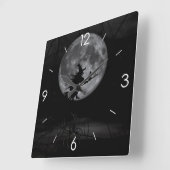 Halloween Moonlight Haunted House Square Wall Cloc Quadratische Wanduhr (Winkel)