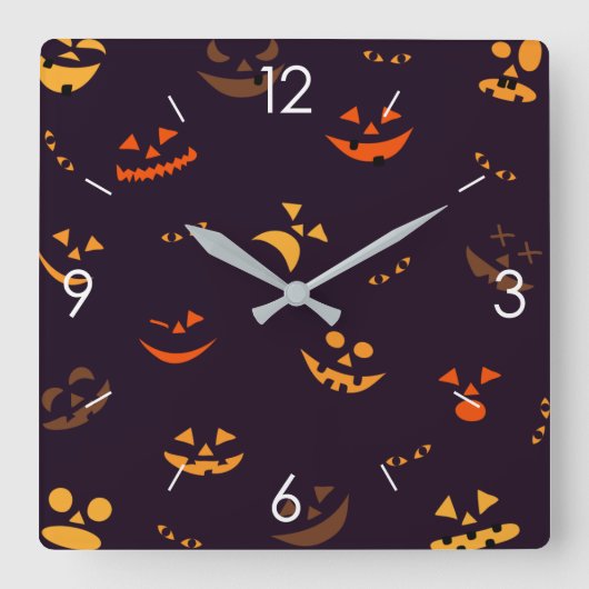 Halloween Moonlight Haunted House Square Wall Cloc Quadratische Wanduhr (Vorderseite)