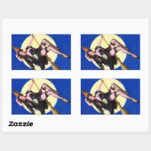 Halloween Moonlight Ride Button Up Rechteckiger Aufkleber (Blatt)