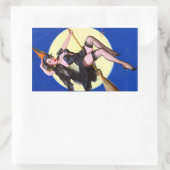 Halloween Moonlight Ride Button Up Rechteckiger Aufkleber (Tasche)