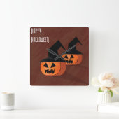 Halloween Moonlight Spuk House Square Wall Cloc Quadratische Wanduhr (Zuhause)