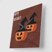 Halloween Moonlight Spuk House Square Wall Cloc Quadratische Wanduhr (Winkel)