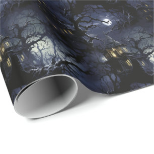 💀 Halloween 🏚️ "Moonlit Manor of Shadows" 🏚️ Geschenkpapier