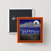 Halloween Moonlit Party Scene Button (Vorne & Hinten)