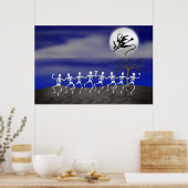 Halloween Moonlit Party Scene Poster (Küche)
