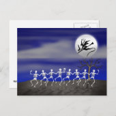 Halloween Moonlit Party Scene Postkarte (Vorne/Hinten)