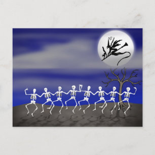Halloween Moonlit Party Scene Postkarte