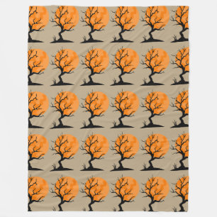 Halloween Moonlit Trees Fleecedecke