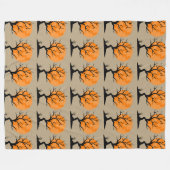 Halloween Moonlit Trees Fleecedecke (Vorderseite (Horizontal))