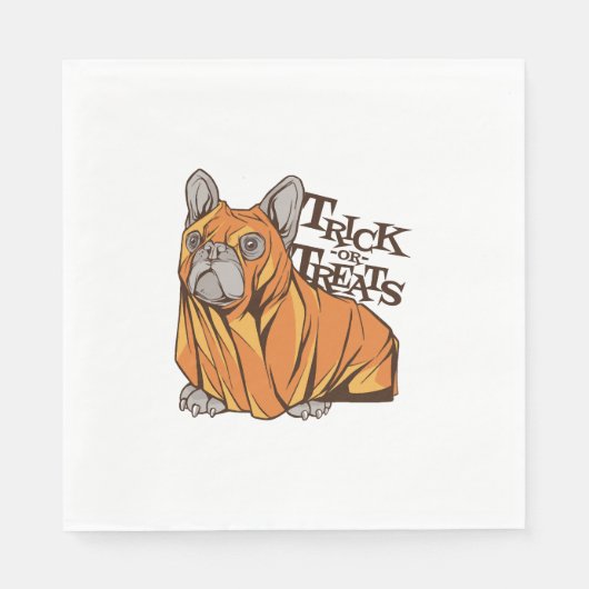 Halloween-Mopps Serviette (Vorderseite)