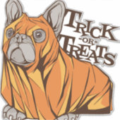Halloween-Mops Aufkleber (Vorderseite)