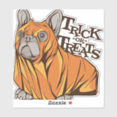 Halloween Mops Aufkleber (Blatt)