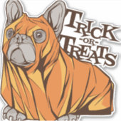 Halloween Mops Aufkleber (Vorderseite)